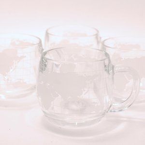 4 Vintage Nestle Nescafe Etched Cups